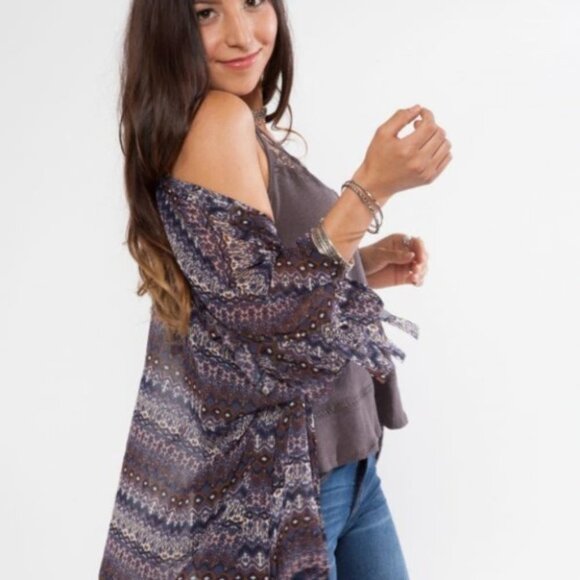 KIMONO W/FRINGE boho - Picture 2 of 4